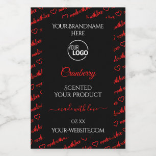 Logo étiquettes de produit en nuage de mots rouge