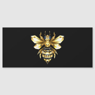 Logo Faux Gold Foil Bee Polygonal sur Noir
