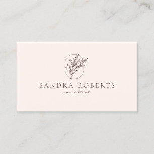 Logo floral, consultant off white Carte de visite