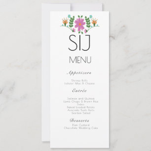 Logo floral minimaliste de mariage Menu de mariage