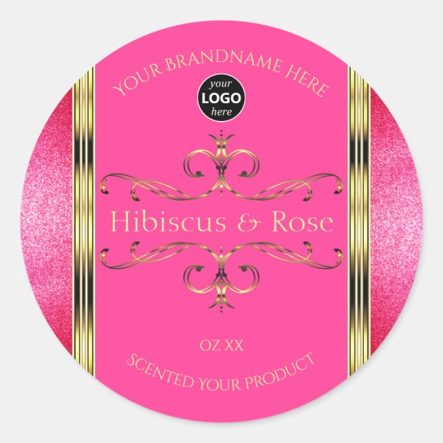 Logo Girly Pink Gold Produit Étiquette Parties sci (Devant)