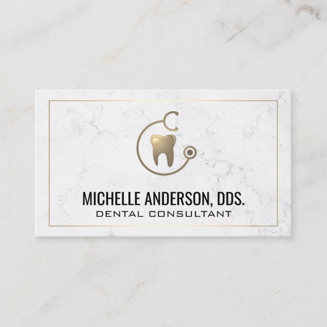 Logo Gold Tooth Stethoscope | Carte de visite en m (Devant)