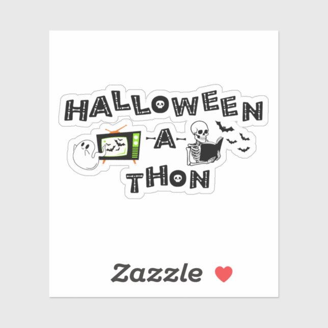 Logo Halloweenathon avec Sticker Skele (Feuille)