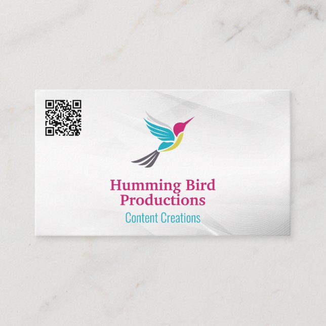Logo Humming Bird | Carte de visite de code QR (Devant)