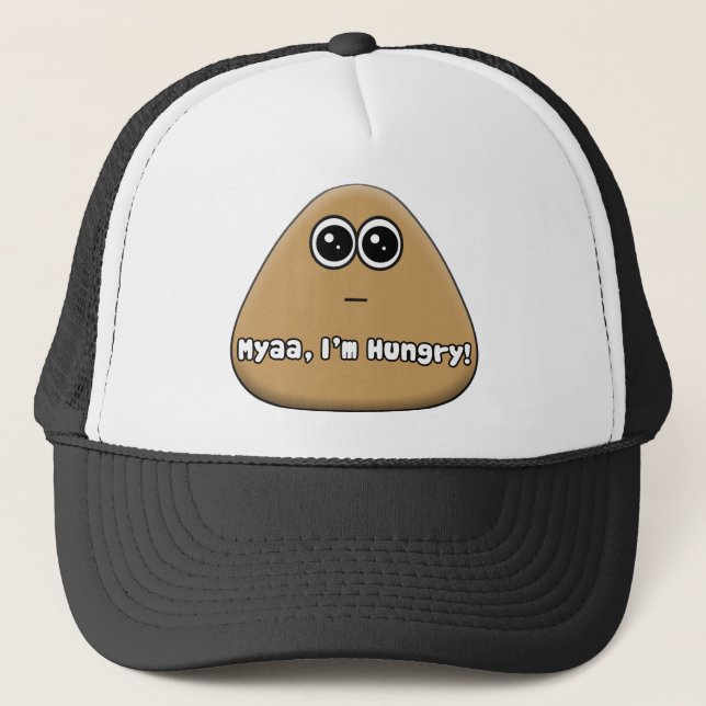 Logo Hungry Pou avec texte - Casquette (Devant)