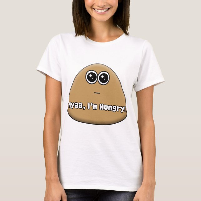 Logo Hungry Pou avec texte - T-shirt (Devant)