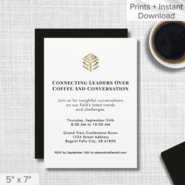 Logo Invitation Événement Réseau Noir Blanc (Créateur téléchargé)