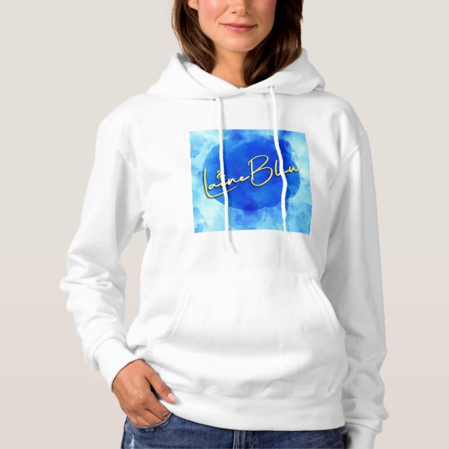 Logo Laine Bleu Sweat - shirt à capuche femme (Devant)