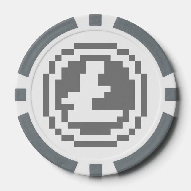 Logo Litecoin LTC 8-Bit | Jetons de Poker (Recto)