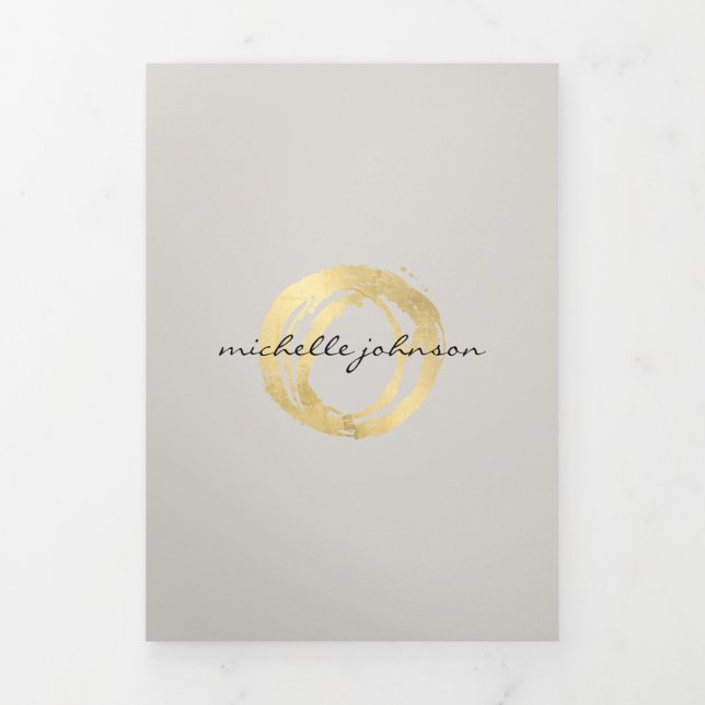 Logo Luxe Faux Gold Peint Circle sur Tan Brochure (Page de couverture)