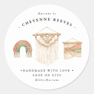 Logo Macramé aquarelle Stickers professionnels