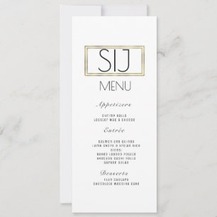 Logo mariage Minimaliste Faux Gold Rim Diner Menu