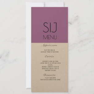 Logo mariage Simple Color Block Violet Dîner Menu