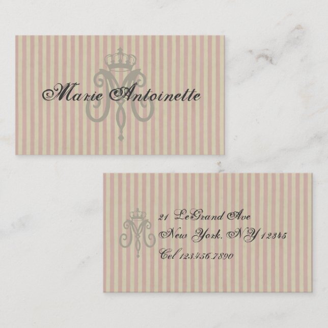 Logo Marie Antoinette - Carte de visite (Devant / Derrière)