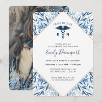 Logo Médicale Bleu Graduation Invitation Verdure