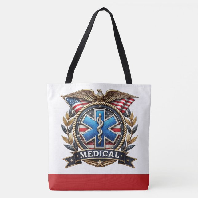Logo Médicale Grand Monogramme REGARDEZ ! Sac four (Devant)