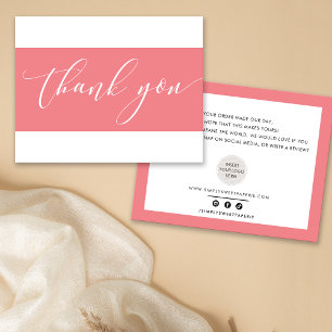 LOGO MERCI élégante calligraphie corail rose