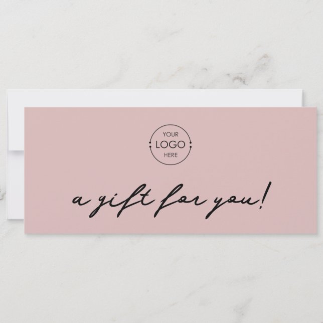 Logo Minimaliste Blush Pink Certificat cadeau (Dos)