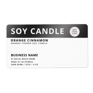 Logo minimaliste noir blanc étiquette de bougie so