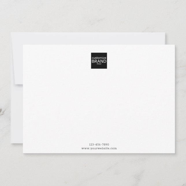 Logo minimaliste Noir Carte simple Note (Devant)