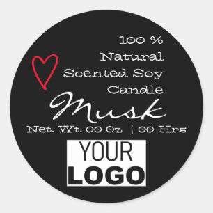 Logo minimaliste noir Modèle Étiquettes de coeur d