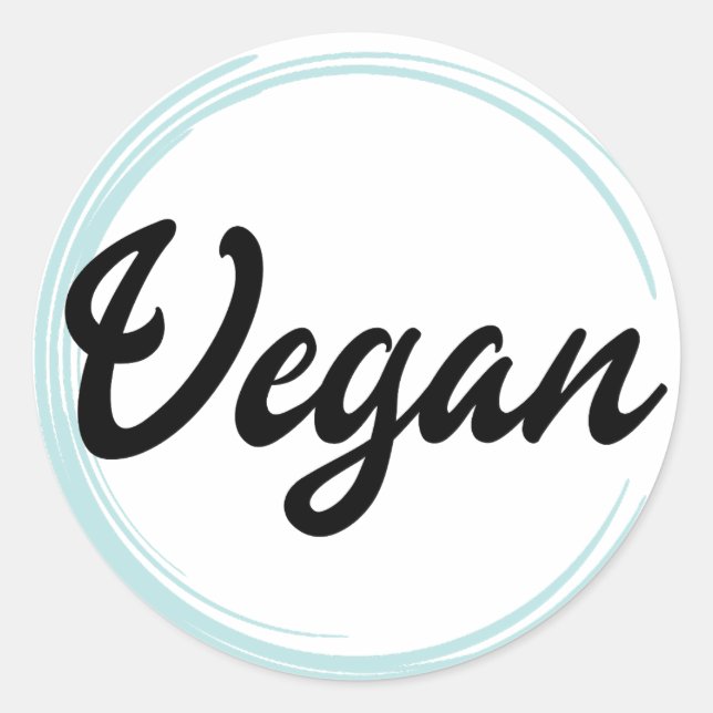 Logo minimaliste Vegan Classic Round Sticker (Devant)