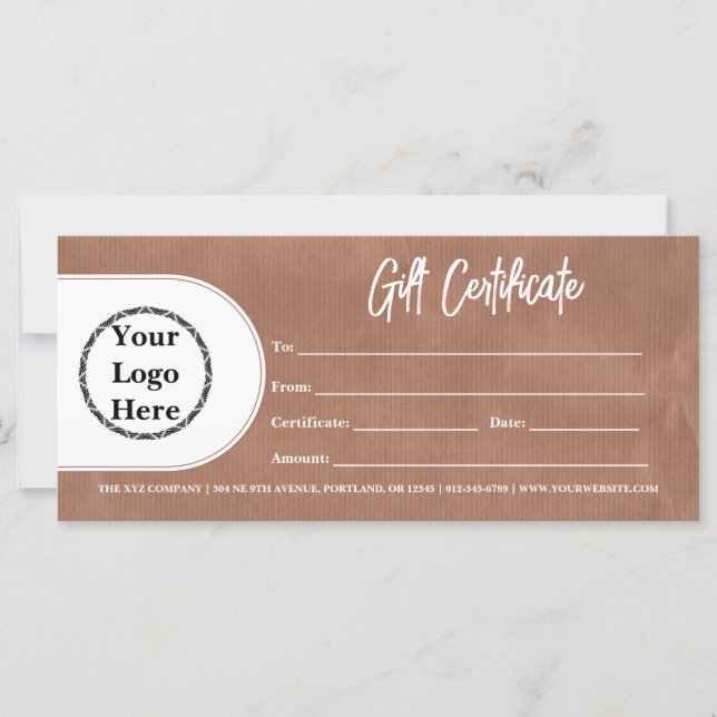 Logo moderne et tendance | Rustic Kraft Certificat (Devant)