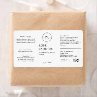 Logo moderne Étiquette de bouteille cosmétique
