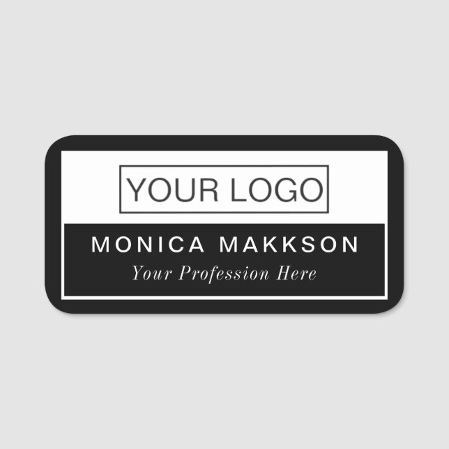 Logo moderne, nom et titre étiquette de classe (Devant)