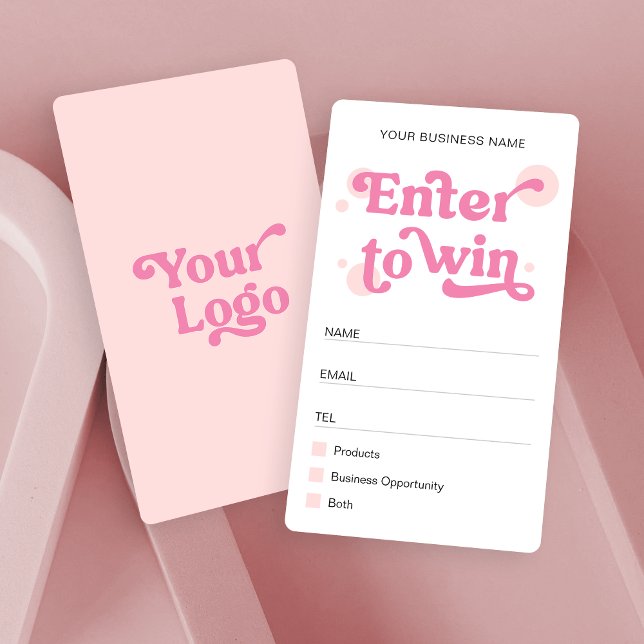 Logo moderne tendance rose Business Raffle Ticket (Créateur téléchargé)