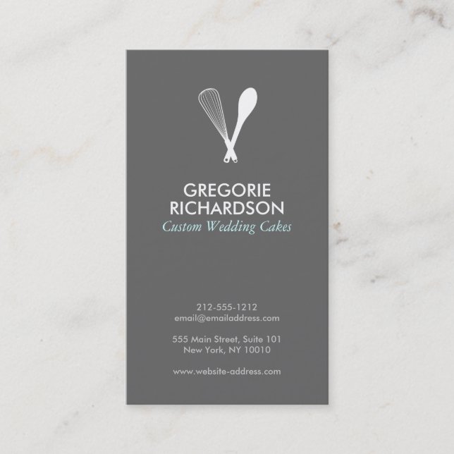LOGO MODERNE WHISK & SPOON sur Carte de visite GRA (Devant)