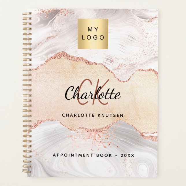 Logo monogramme or rose agate affaires 2027 (Devant)