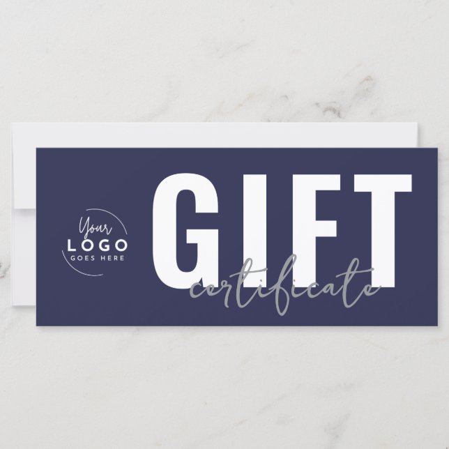Logo Navy Blue Business Gift Certificate (Devant)