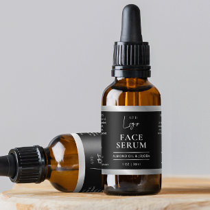 Logo Noir & Argent Chic 1 OZ Étiquette de bouteill