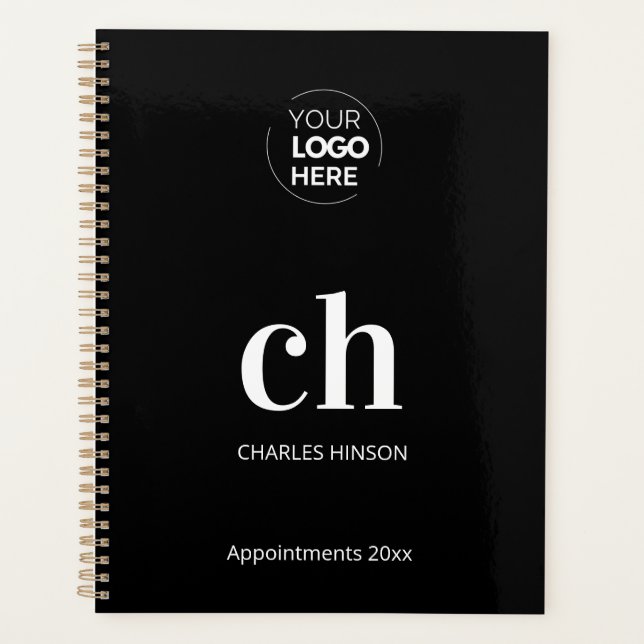 Logo noir blanc monogramme initiales entreprise  (Devant)