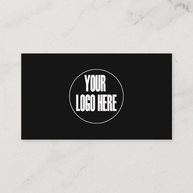 Logo noir blanc personnalisé Carte de visite minim (Devant)