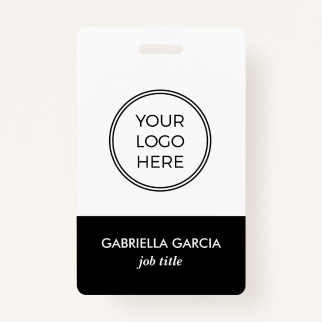 Logo noir de l'entreprise badge d'identification d (Devant)