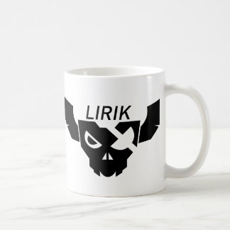 Logo noir de Lirik sur la tasse blanche