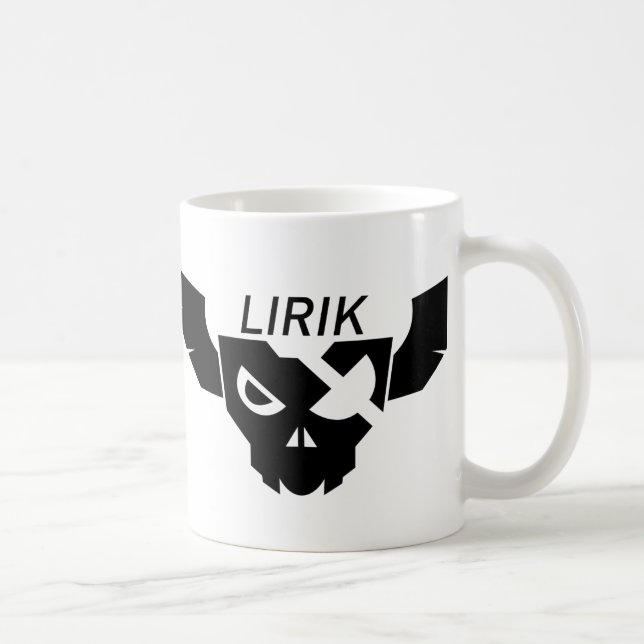 Logo noir de Lirik sur la tasse blanche (Droite)