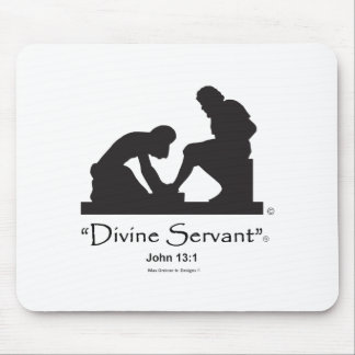 Logo noir de tapis de souris "d'employé divin"