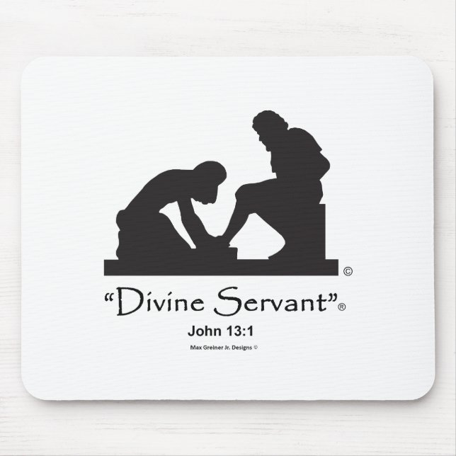 Logo noir de tapis de souris "d'employé divin" (Devant)