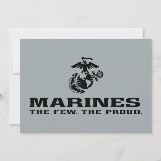 Logo noir empilé USMC "The Rew, The Fiers" (Devant)