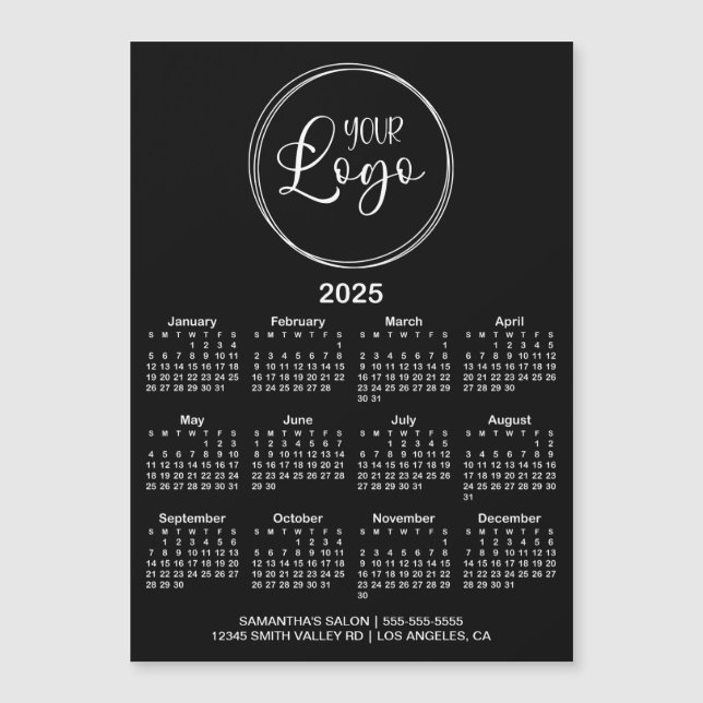 Logo noir et blanc 2025 Calendrier magnétique (Devant)