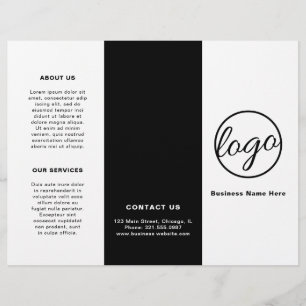 Logo Noir Simple Moderne Entreprise Triple Brochur