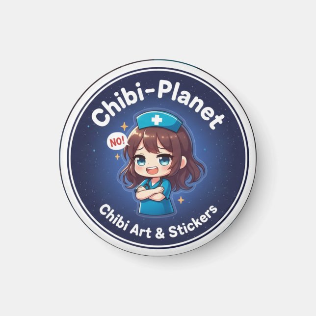 Logo officiel de Chibi-Planet : aimant infirmière  (Devant)