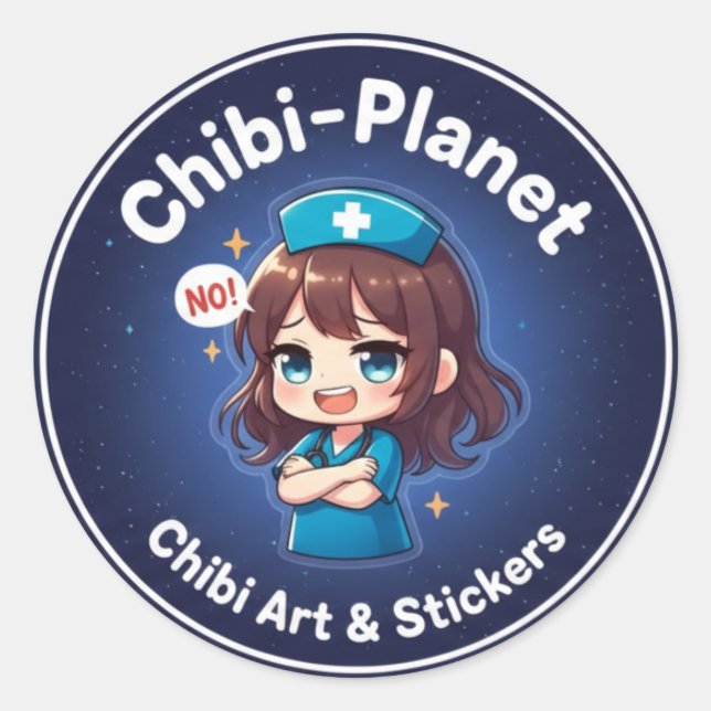 Logo officiel de Chibi-Planet : Autocollant infirm (Devant)