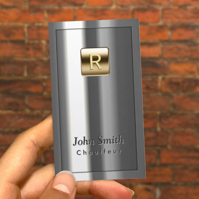 Logo Or Carte de visite Chauffeur métallique (Créateur téléchargé)