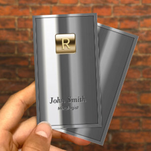 Logo Or Métallurgique Carte de visite Mixologiste