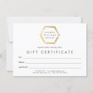 Logo Palms d'or sur le certificat cadeau blanc