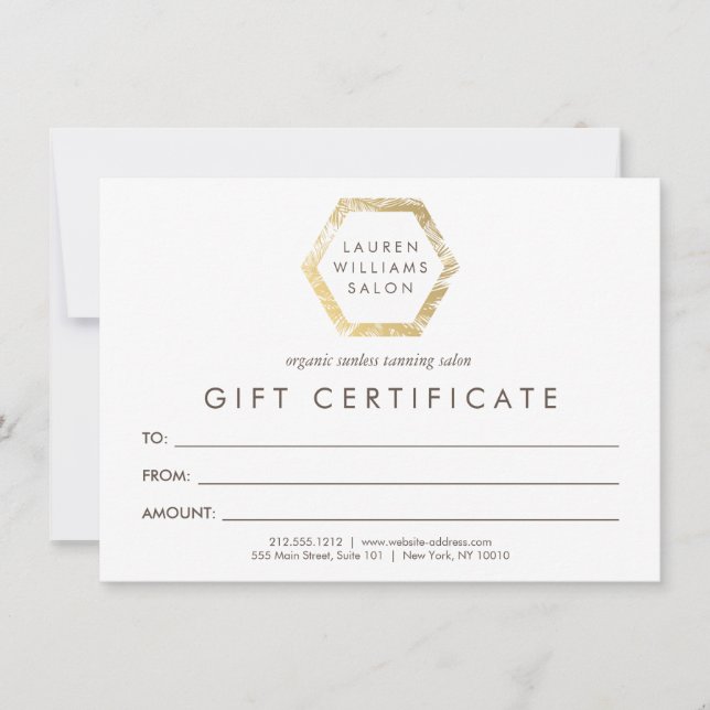 Logo Palms d'or sur le certificat cadeau blanc (Devant)